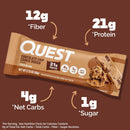 Quest Nutrition Chocolate Chip Cookie Dough Protein Bars, High Protein, Low Carb, Gluten Free, Keto Friendly, 12 Count